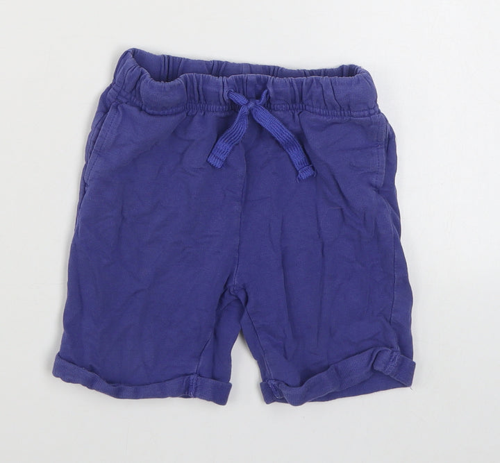 Matalan Boys Blue 100% Cotton Jogger Trousers Size 5-6 Years Regular Tie