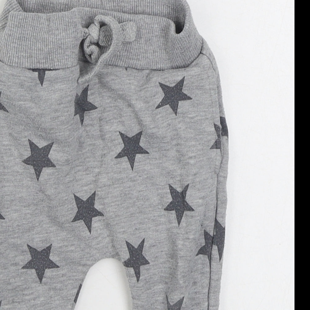 NEXT Baby Grey Geometric Polyester Jogger Trousers Size 6-9 Months