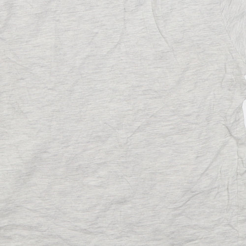Pep&Co Girls Grey  Cotton Basic T-Shirt Size 7-8 Years Round Neck Pullover