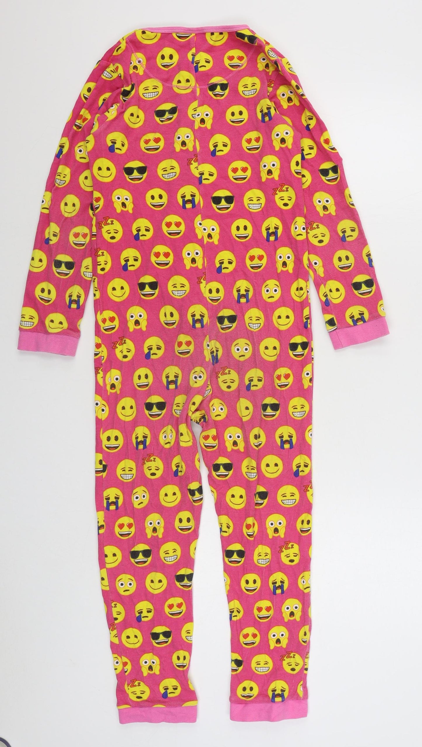 George Girls Pink Geometric 100% Cotton Top One Piece Size 10-11 Years  Button - EMOJI Onesie