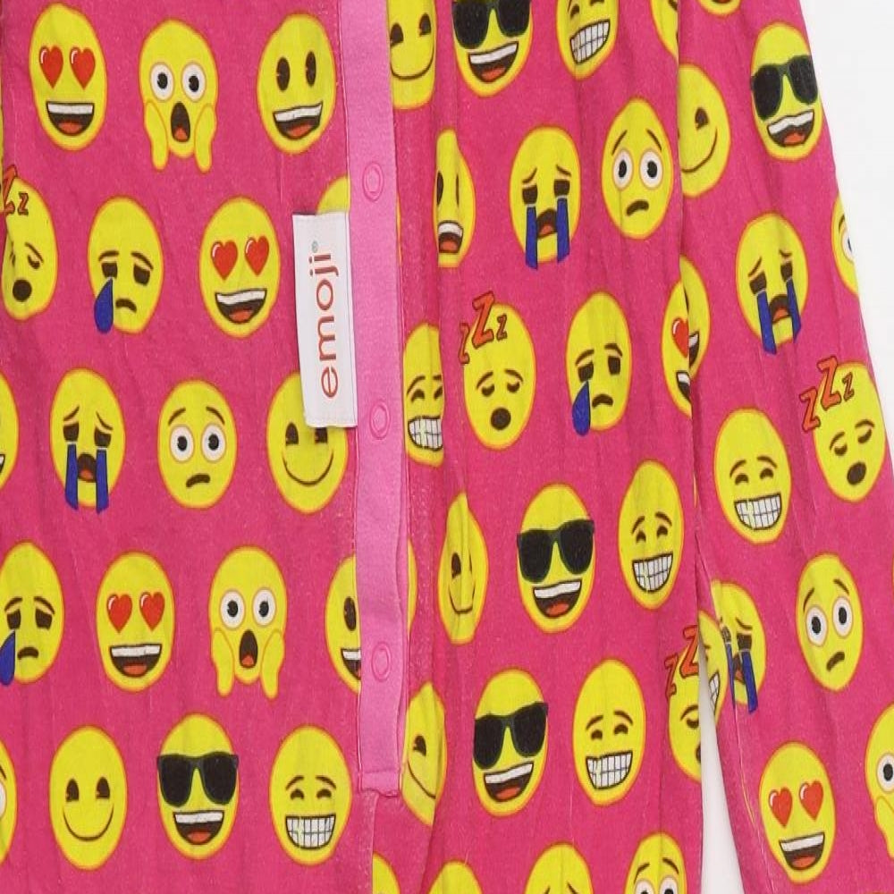 George Girls Pink Geometric 100% Cotton Top One Piece Size 10-11 Years  Button - EMOJI Onesie