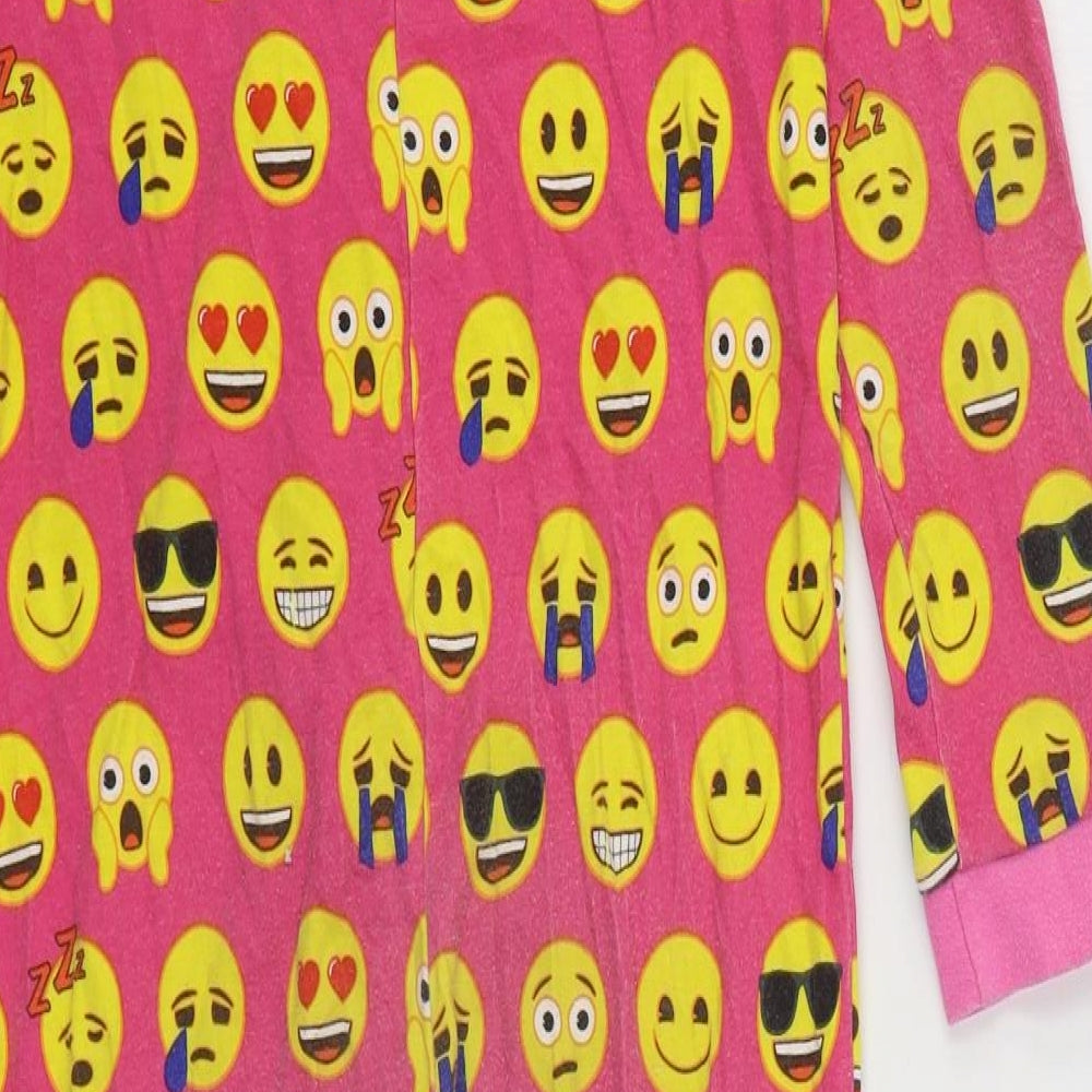 George Girls Pink Geometric 100% Cotton Top One Piece Size 10-11 Years  Button - EMOJI Onesie