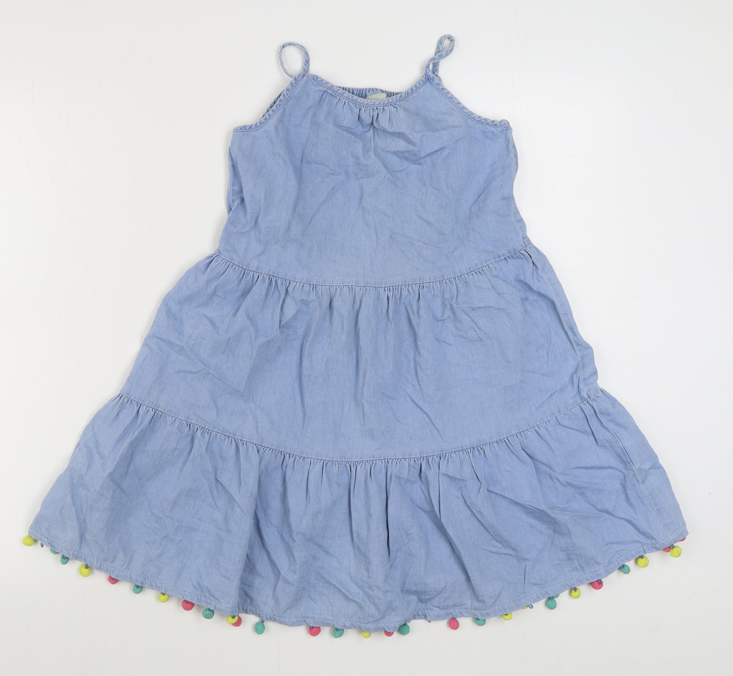 Matalan Girls Blue  100% Cotton Trapeze & Swing  Size 8 Years  Square Neck Pullover