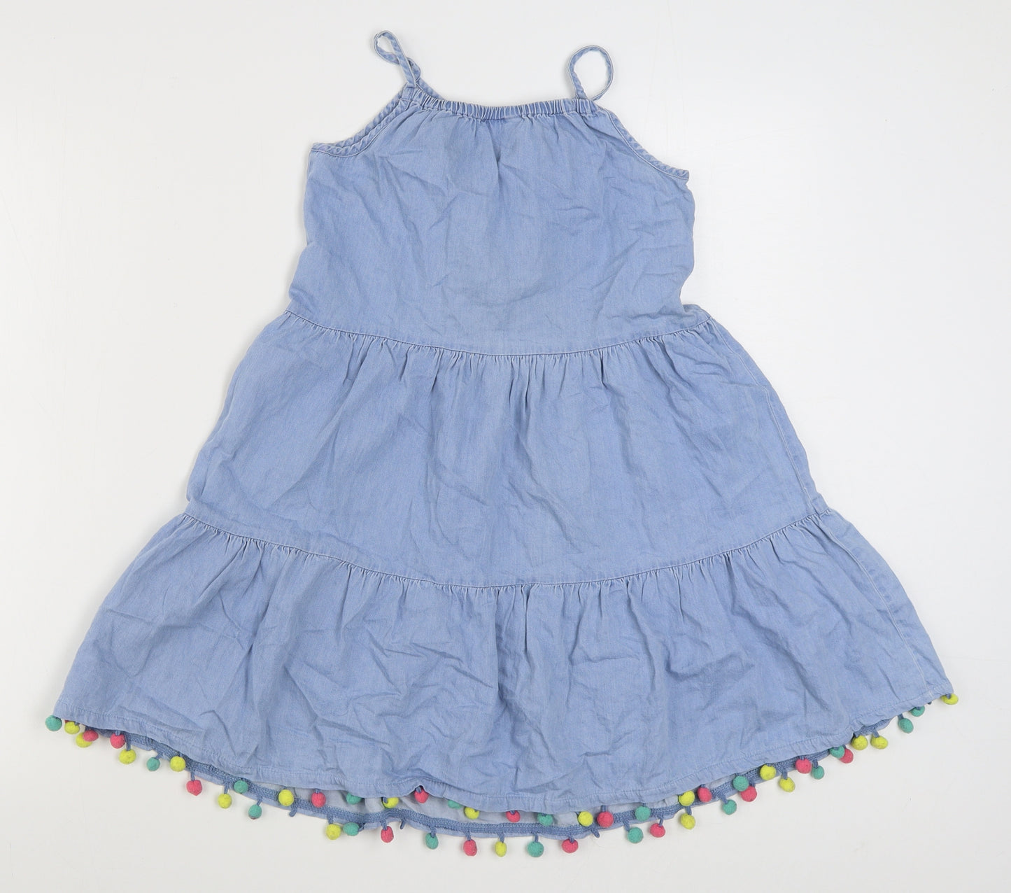 Matalan Girls Blue  100% Cotton Trapeze & Swing  Size 8 Years  Square Neck Pullover