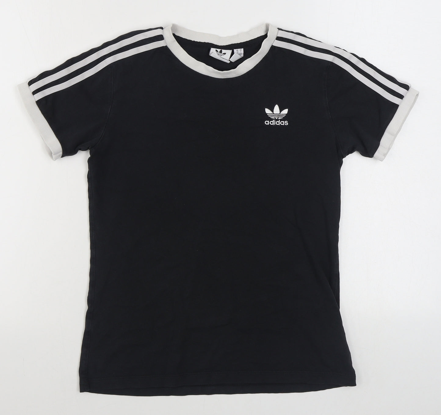 adidas Womens Grey  Cotton Basic T-Shirt Size 10 Round Neck