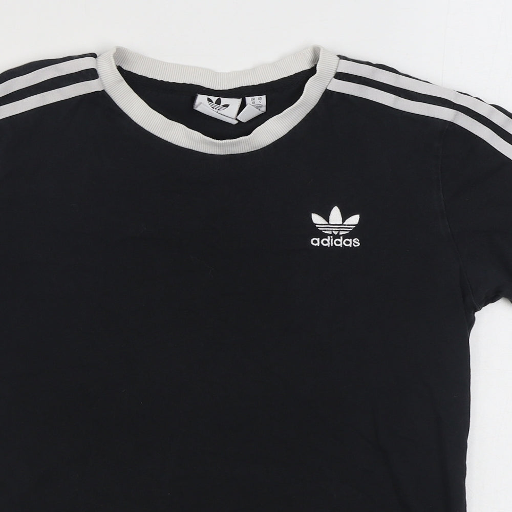 adidas Womens Grey  Cotton Basic T-Shirt Size 10 Round Neck