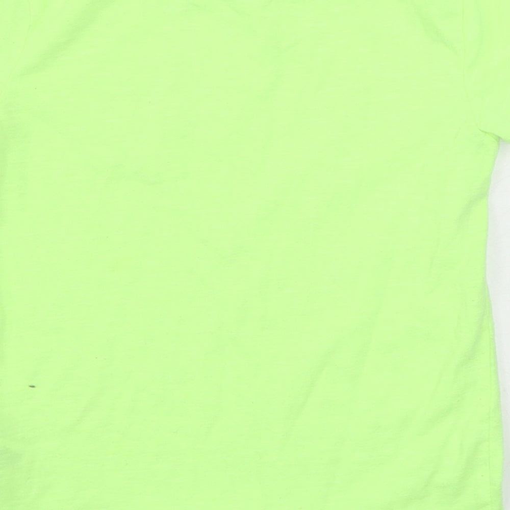 Dunnes Stores Boys Green  Cotton Basic T-Shirt Size 5 Years Round Neck Pullover - Neon