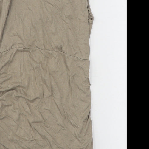 Purpless Womens Beige  Cotton Bodycon  Size 8  Square Neck Pullover
