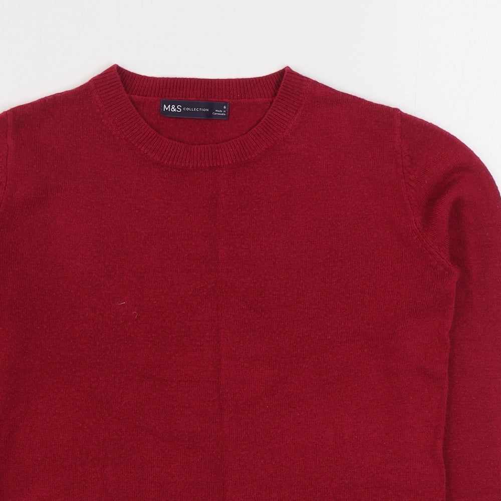 Marks and Spencer Womens Pink Round Neck  Acrylic Pullover Jumper Size 6