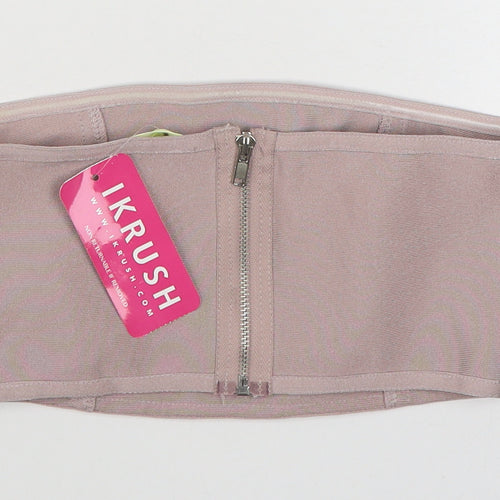 Ikrush Womens Pink  Polyester Cropped Tank Size S Off the Shoulder