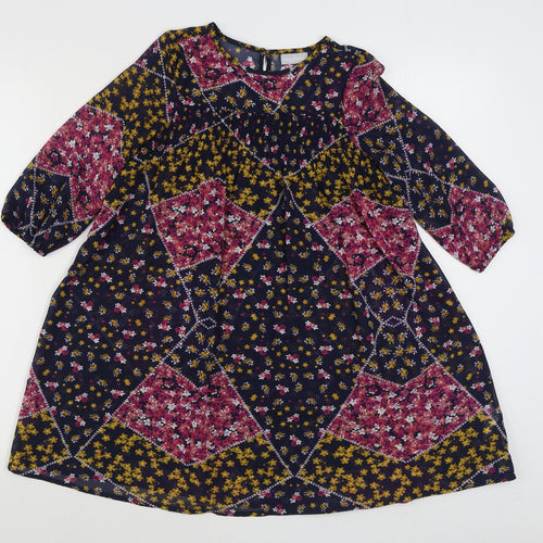 Matalan Girls Multicoloured Floral Polyester Trapeze & Swing  Size 9 Years  Round Neck Button