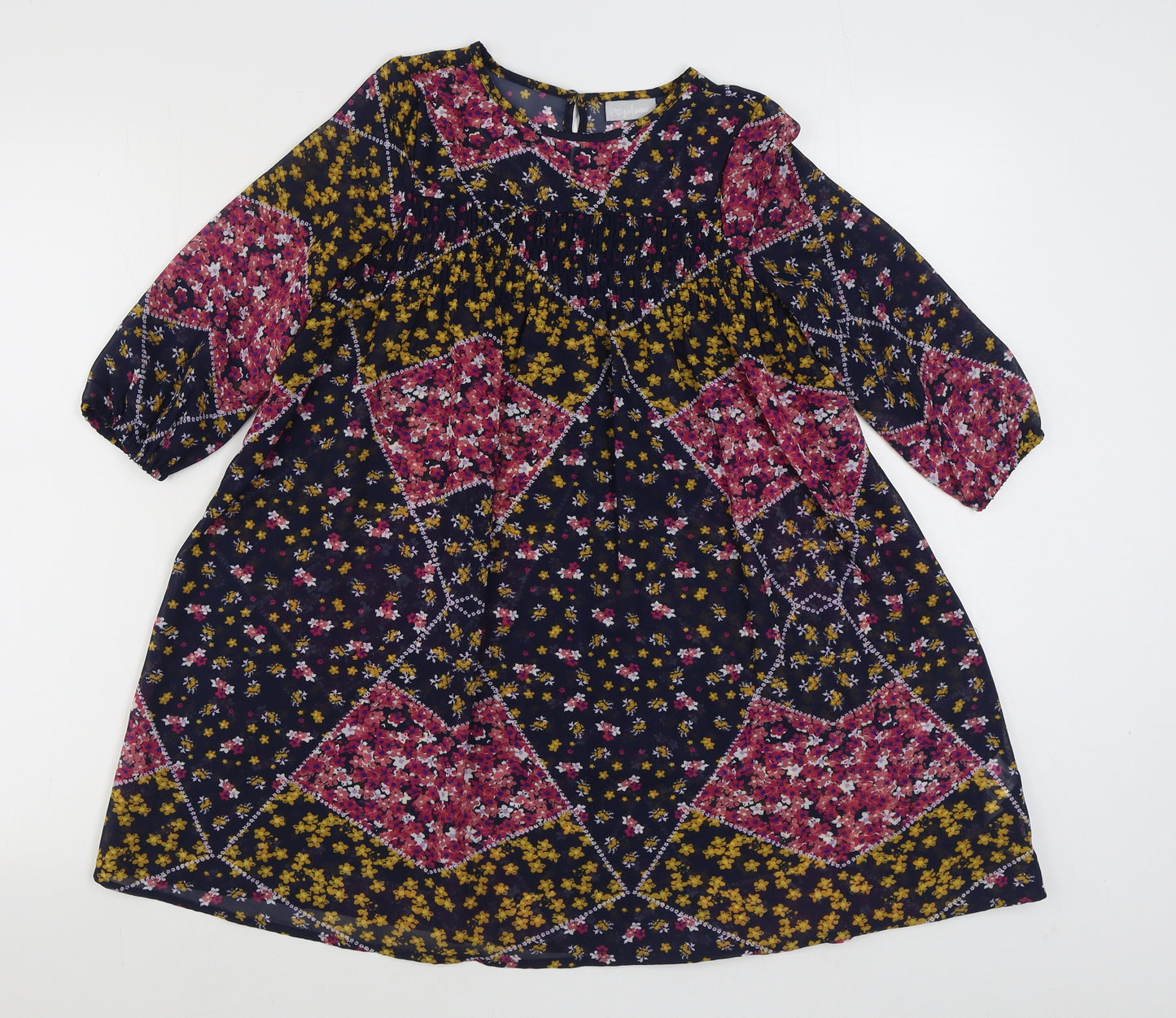 Matalan Girls Multicoloured Floral Polyester Trapeze & Swing  Size 9 Years  Round Neck Button