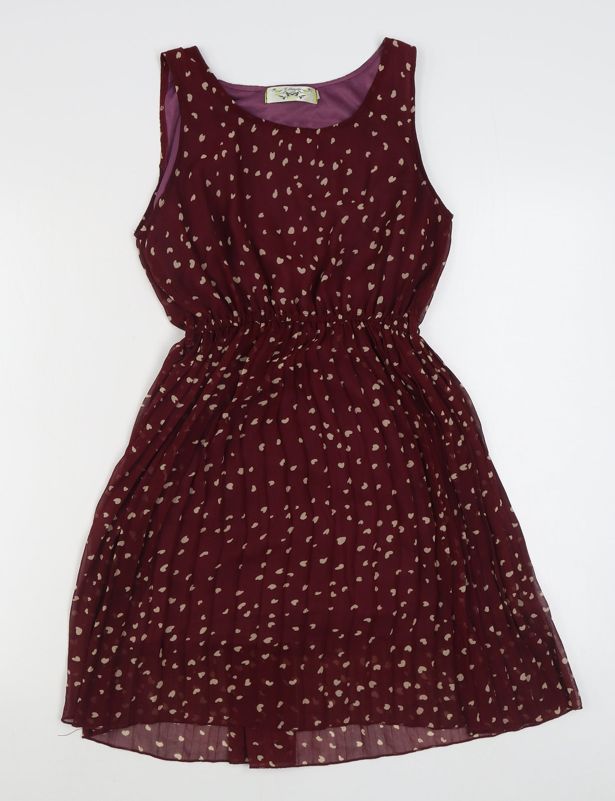 G.Lungta Womens Red Geometric Cotton Skater Dress  Size 10  Collared Pullover