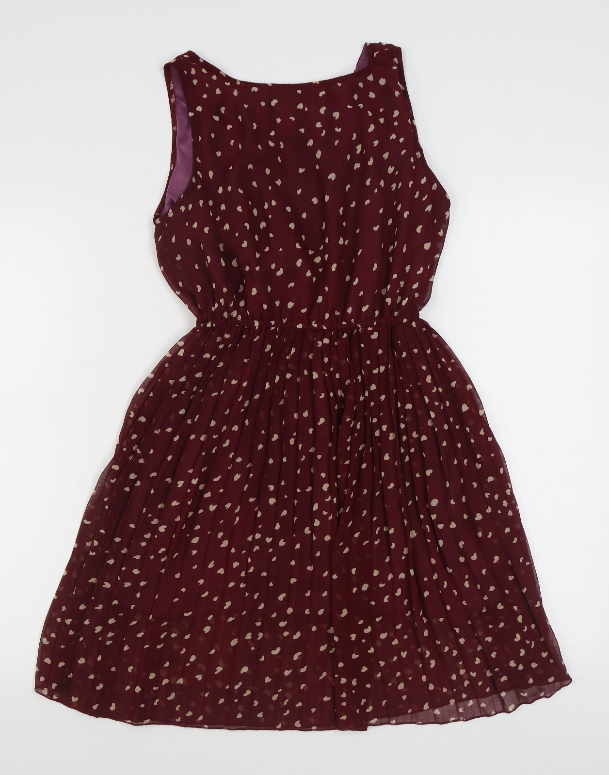 G.Lungta Womens Red Geometric Cotton Skater Dress  Size 10  Collared Pullover