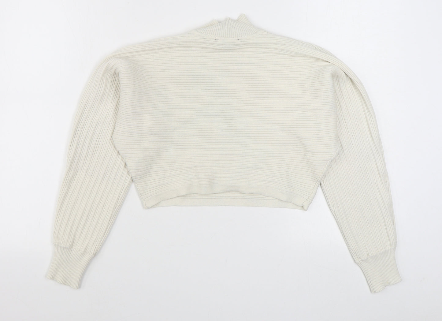 New Look Womens White High Neck  Viscose Pullover Jumper Size S