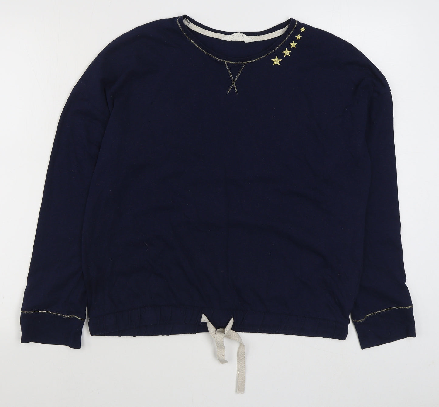 Marks and Spencer Womens Blue Solid Cotton Top Pyjama Top Size 14