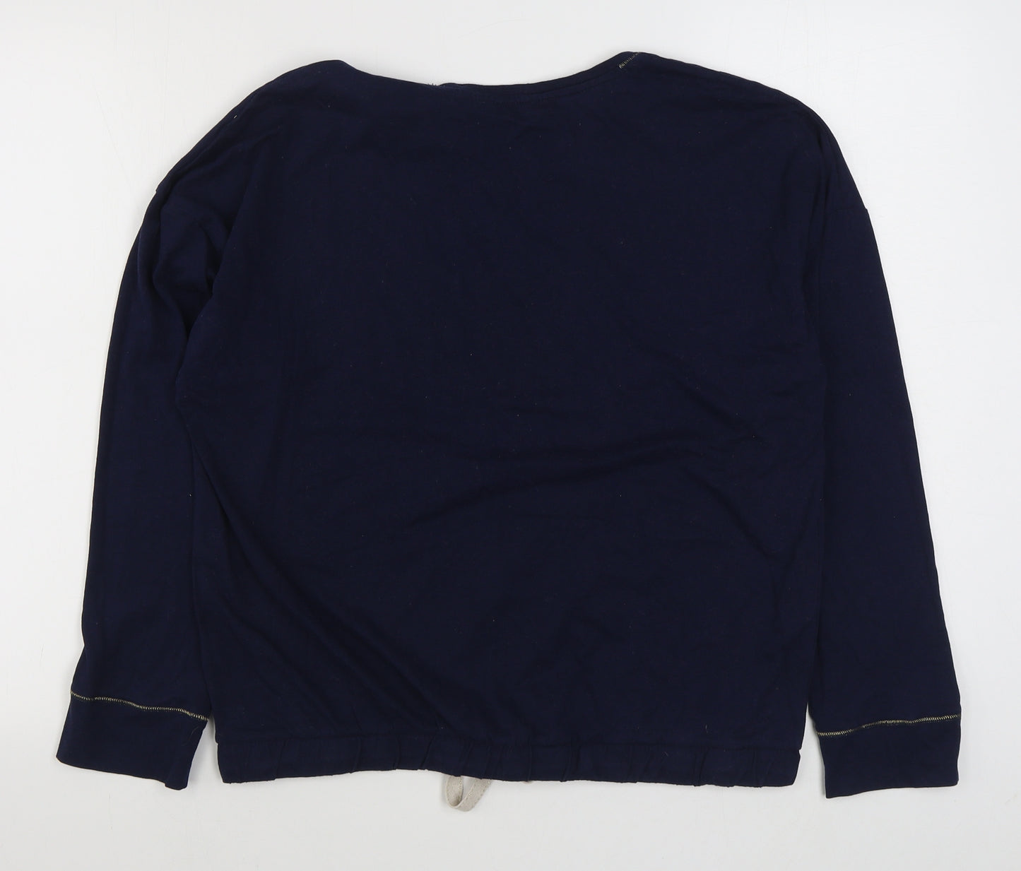 Marks and Spencer Womens Blue Solid Cotton Top Pyjama Top Size 14