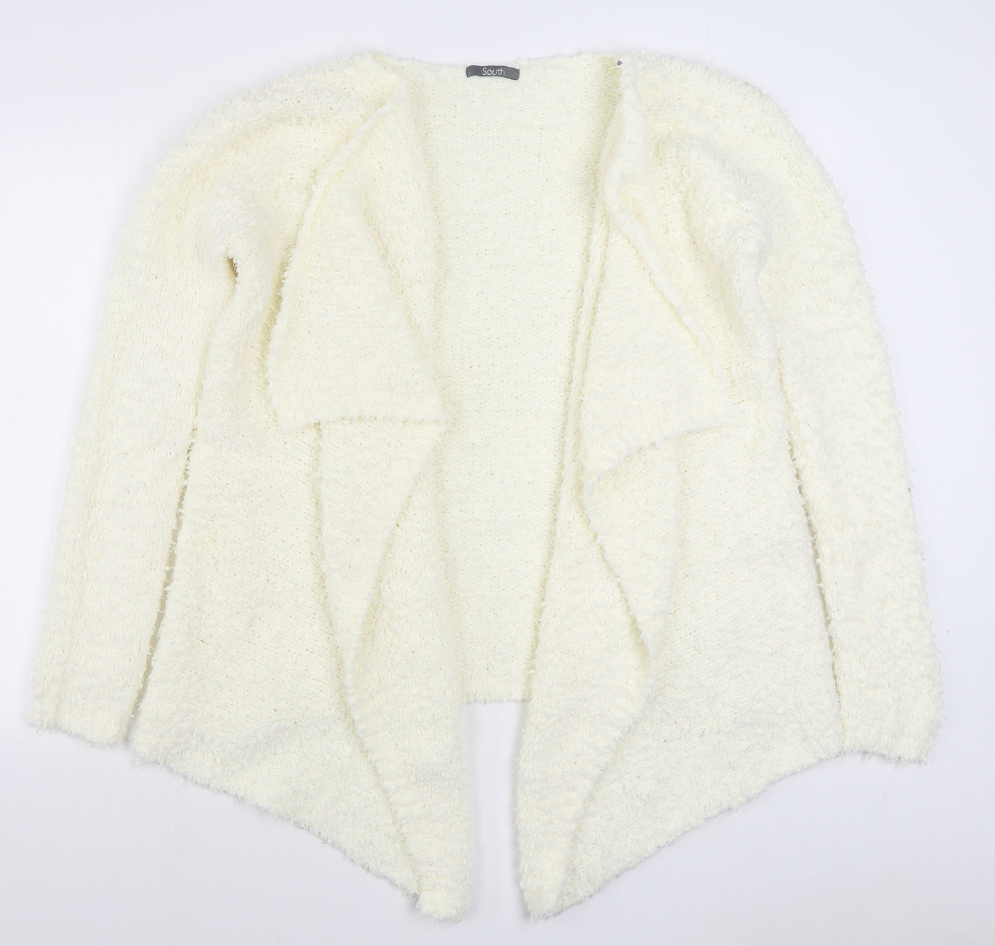 South Womens Ivory V-Neck  Polyester Cardigan Jumper Size 14