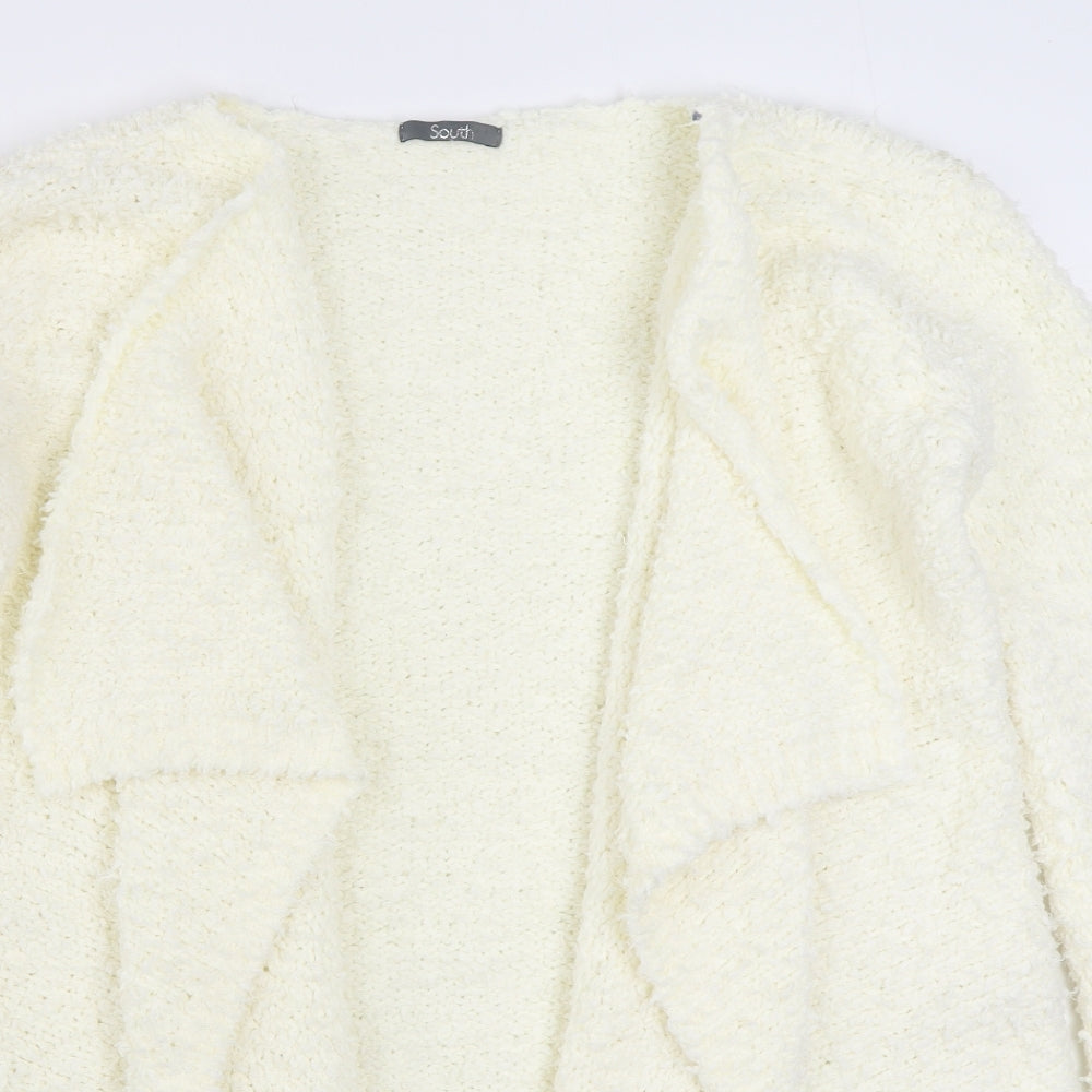 South Womens Ivory V-Neck  Polyester Cardigan Jumper Size 14