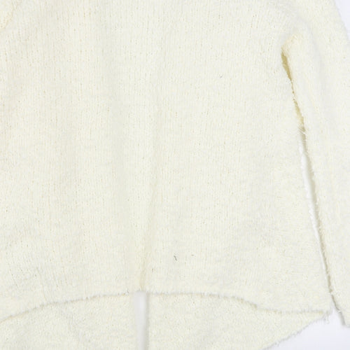 South Womens Ivory V-Neck  Polyester Cardigan Jumper Size 14