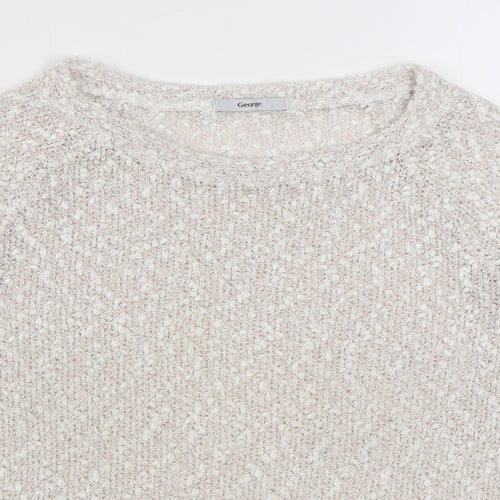 George Womens Pink Round Neck  Polyester Pullover Jumper Size 12