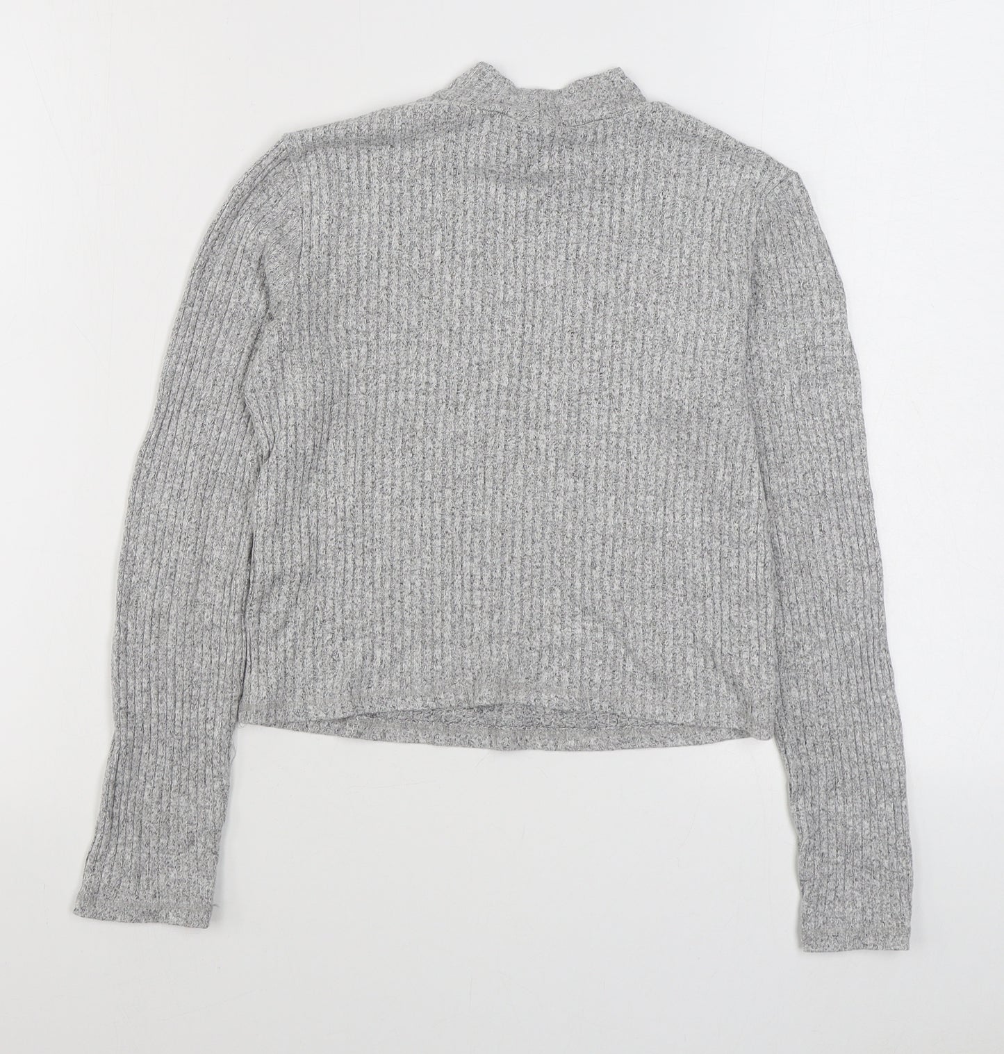Miss Selfridge Womens Grey High Neck  Polyester Pullover Jumper Size 10