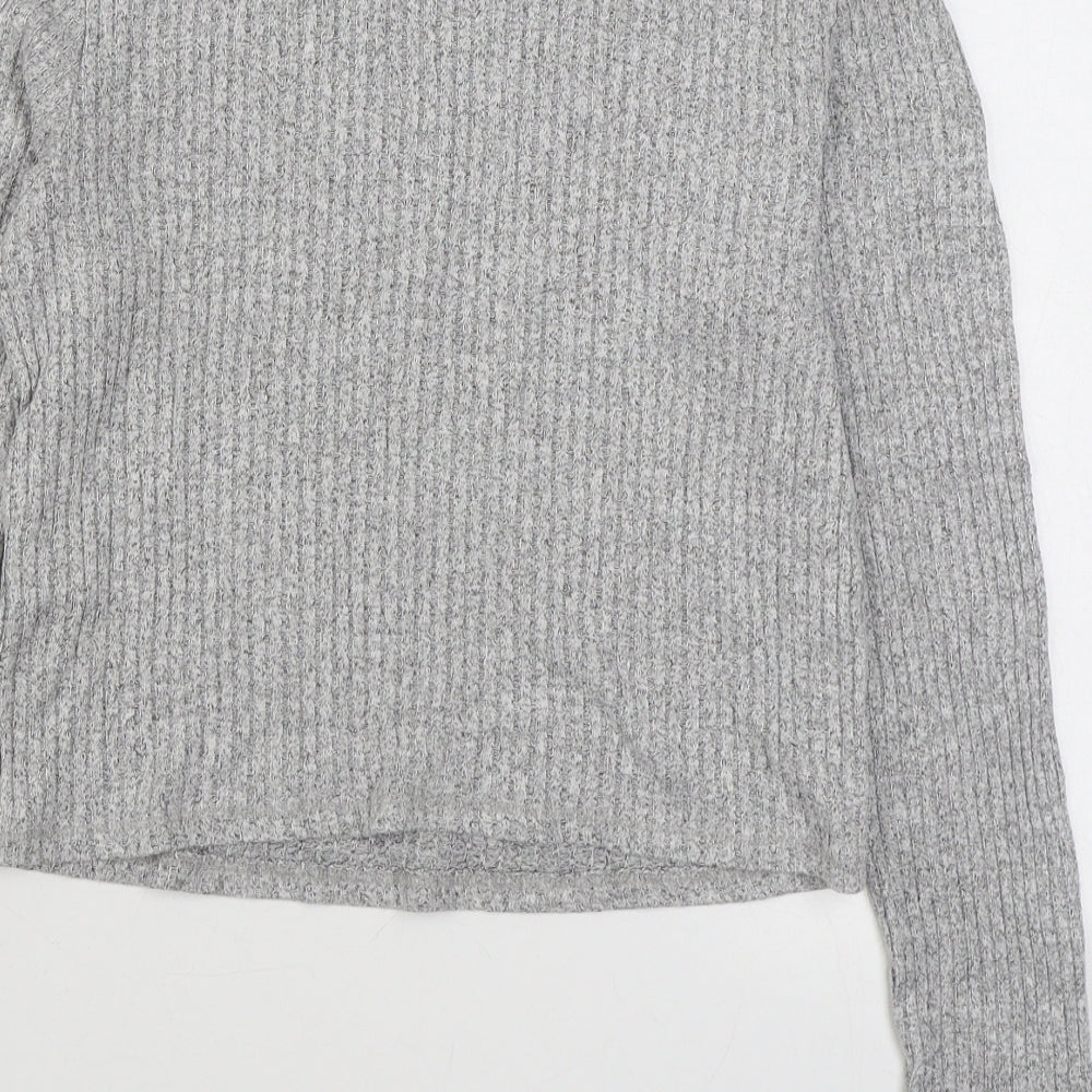 Miss Selfridge Womens Grey High Neck  Polyester Pullover Jumper Size 10