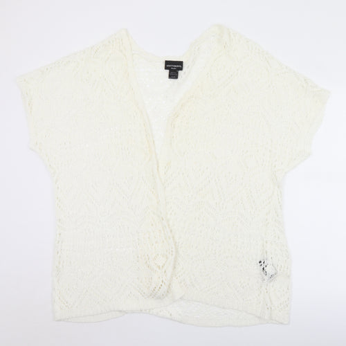 Antthony Womens White Collared  Acrylic Cardigan Jumper Size XL   - XL/2XL