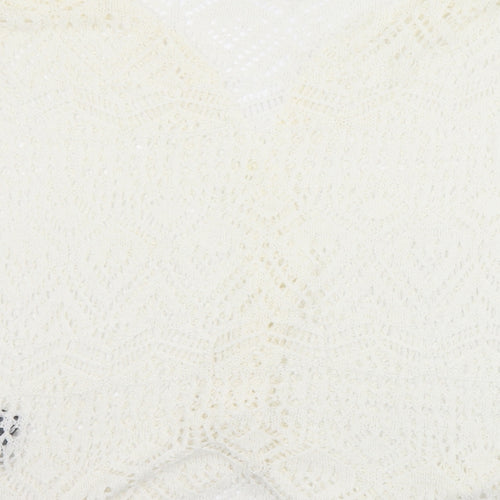 Antthony Womens White Collared  Acrylic Cardigan Jumper Size XL   - XL/2XL