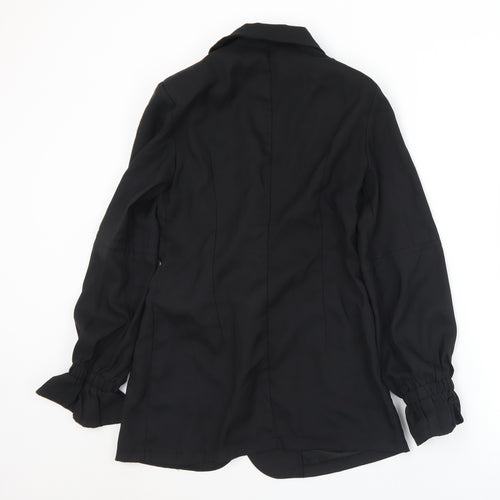 PRETTYLITTLETHING Womens Black   Jacket  Size 8  Button - Shoulder pads