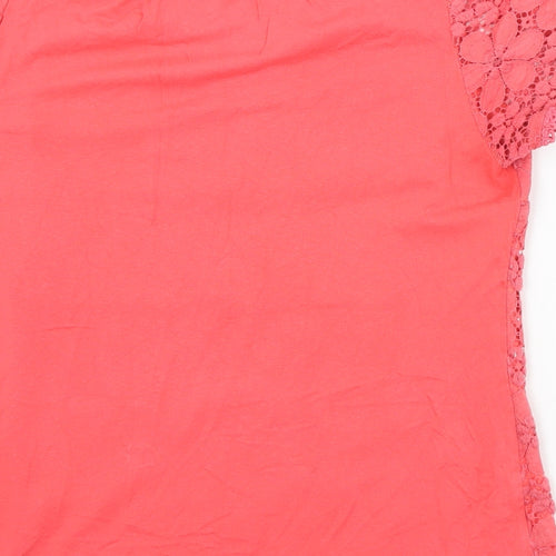 Oasis Womens Pink  Polyamide Basic T-Shirt Size S Round Neck
