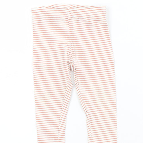 Primark Girls Brown Striped Cotton Capri Leggings Size 9 Months
