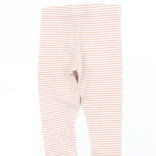 Primark Girls Brown Striped Cotton Capri Leggings Size 9 Months