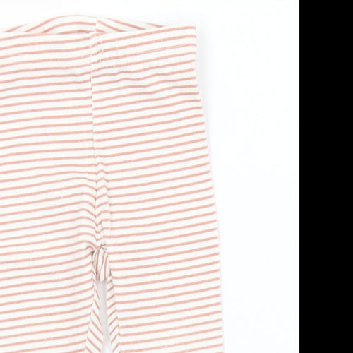 Primark Girls Brown Striped Cotton Capri Leggings Size 9 Months