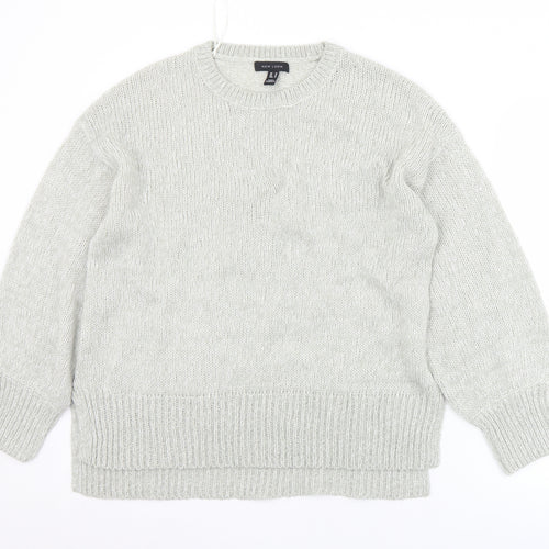 New Look Womens Grey Crew Neck  Acrylic Pullover Jumper Size M