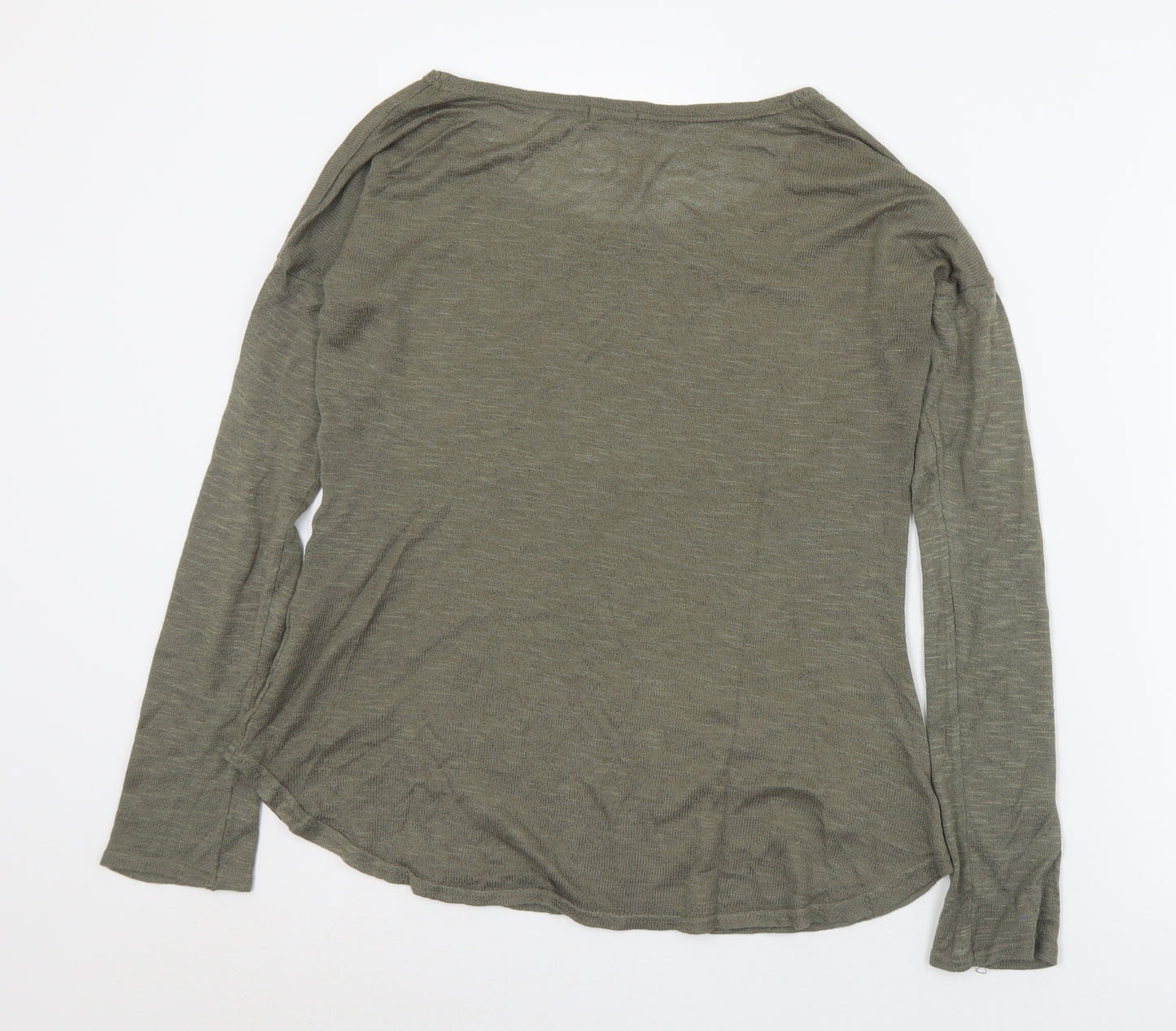 River Island Womens Grey  Acrylic Basic T-Shirt Size 10 Round Neck - Oui!