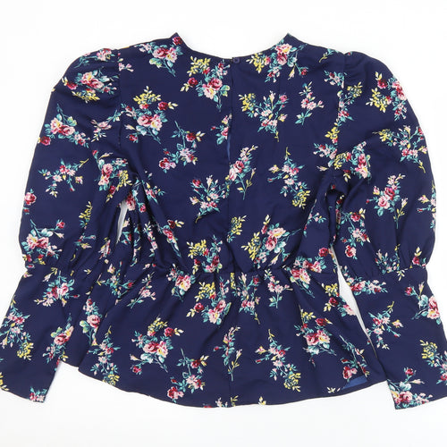 Chemestry Womens Multicoloured Floral Polyester Tunic Blouse Size 12 Round Neck