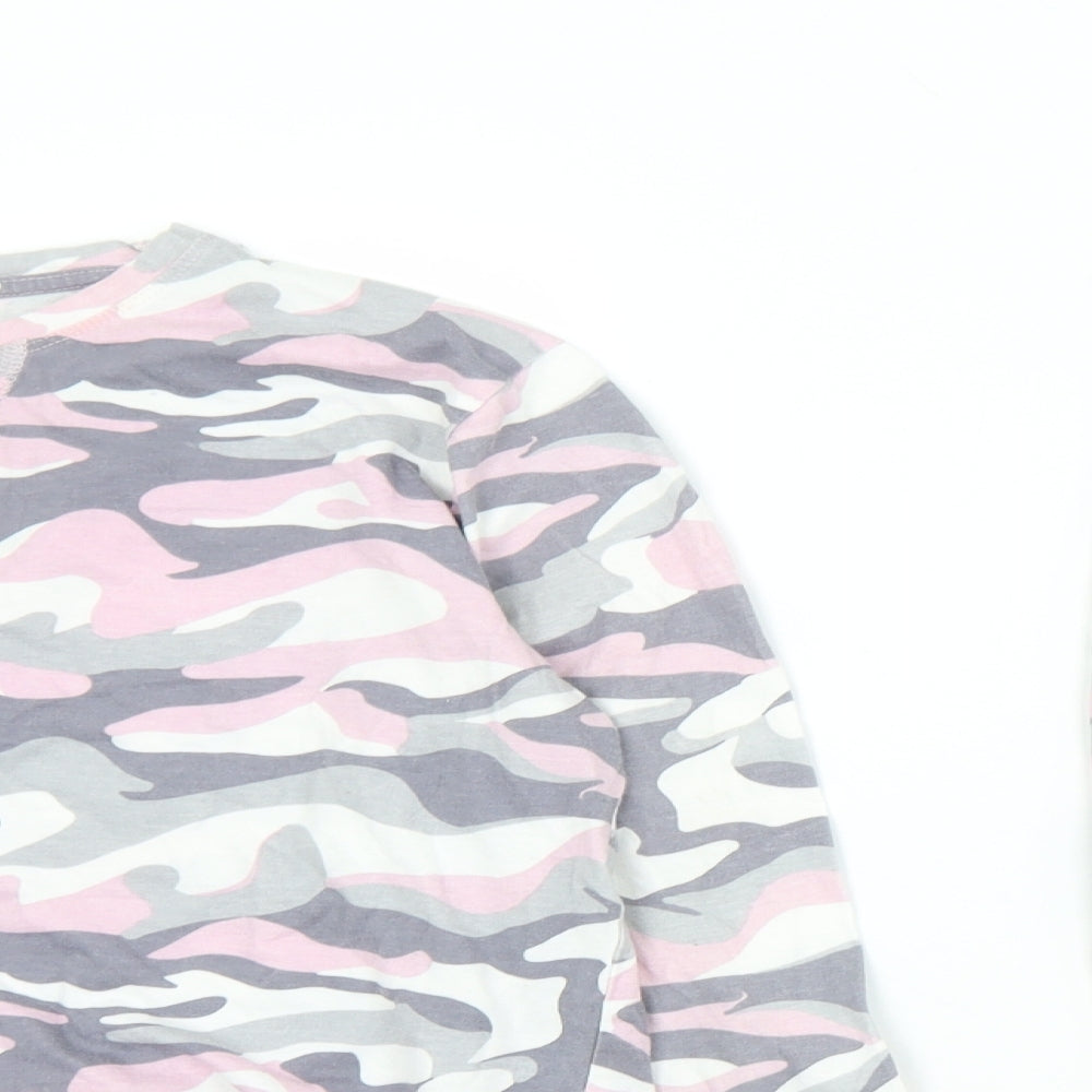 Dunnes Stores Womens Pink Camouflage Cotton Top Pyjama Set Size S