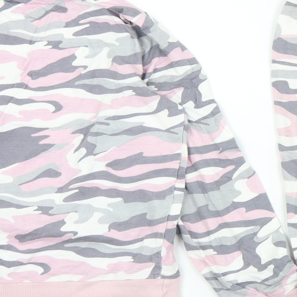 Dunnes Stores Womens Pink Camouflage Cotton Top Pyjama Set Size S