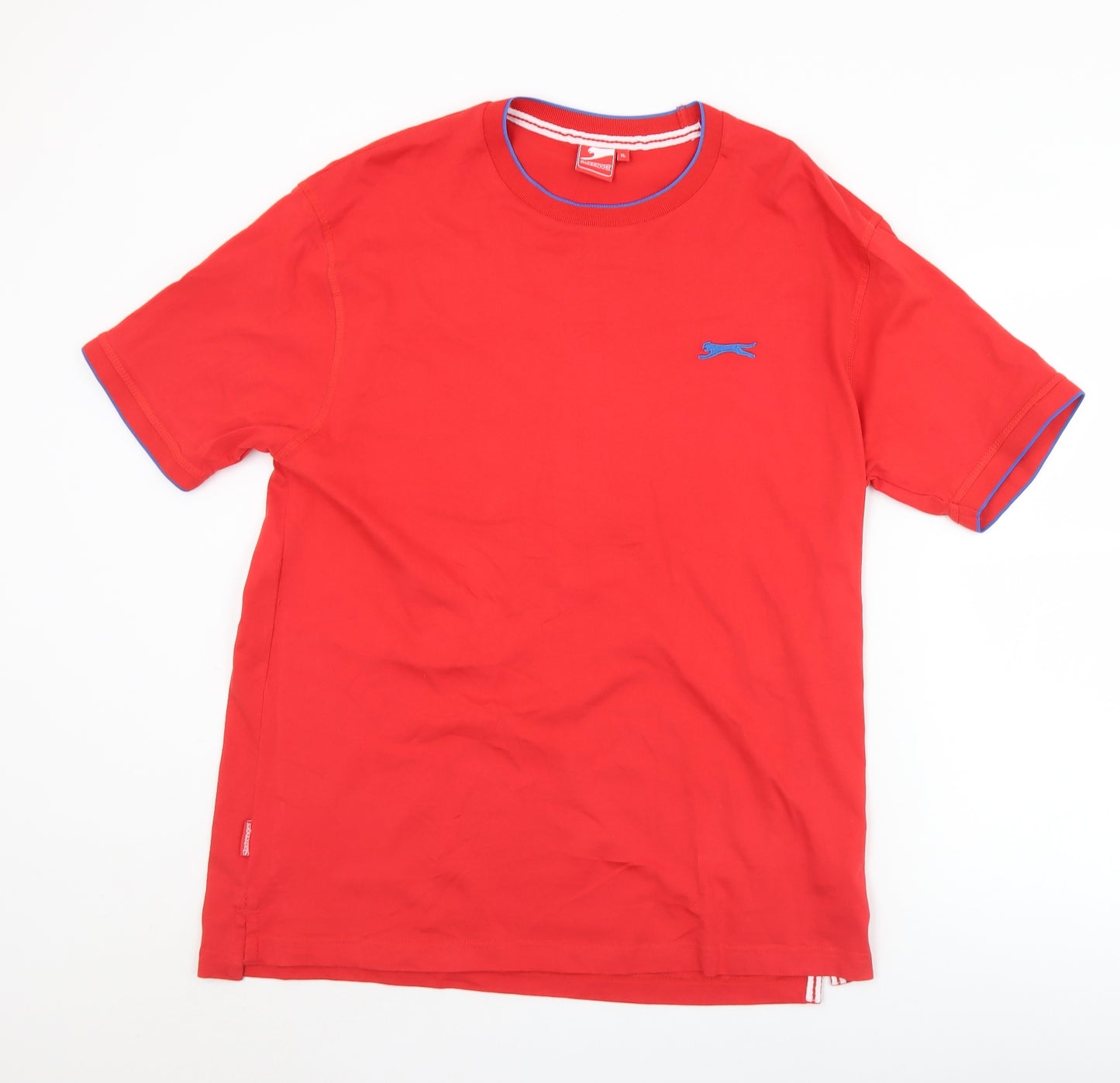 Slazenger Mens Red  Cotton  T-Shirt Size XL Crew Neck