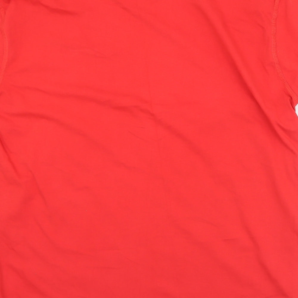 Slazenger Mens Red  Cotton  T-Shirt Size XL Crew Neck