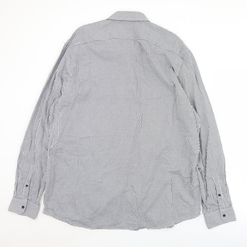 Primark Mens Black Check Cotton  Dress Shirt Size 3XL Collared Button