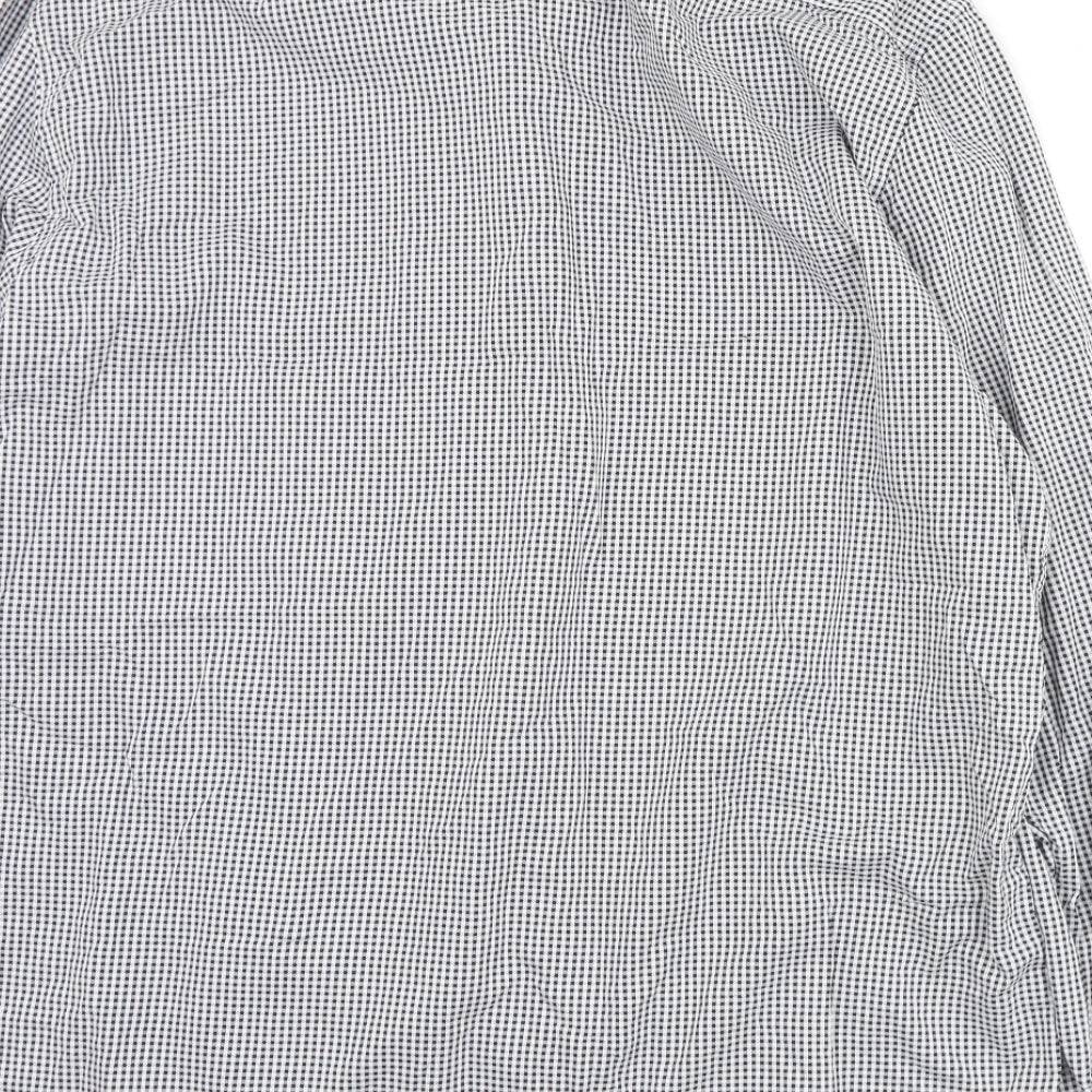 Primark Mens Black Check Cotton  Dress Shirt Size 3XL Collared Button