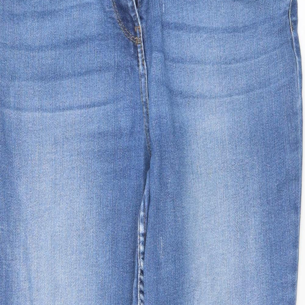 Papaya Womens Blue  Cotton Tapered Jeans Size 14 L29 in Regular Zip