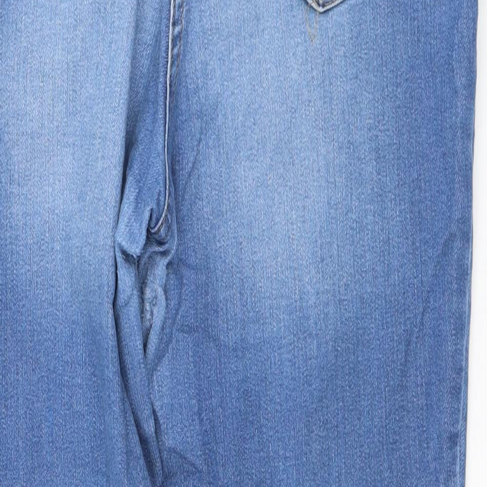 Papaya Womens Blue  Cotton Tapered Jeans Size 14 L29 in Regular Zip