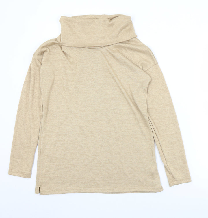 Dunnes Stores Womens Brown Roll Neck  Polyester Pullover Jumper Size S