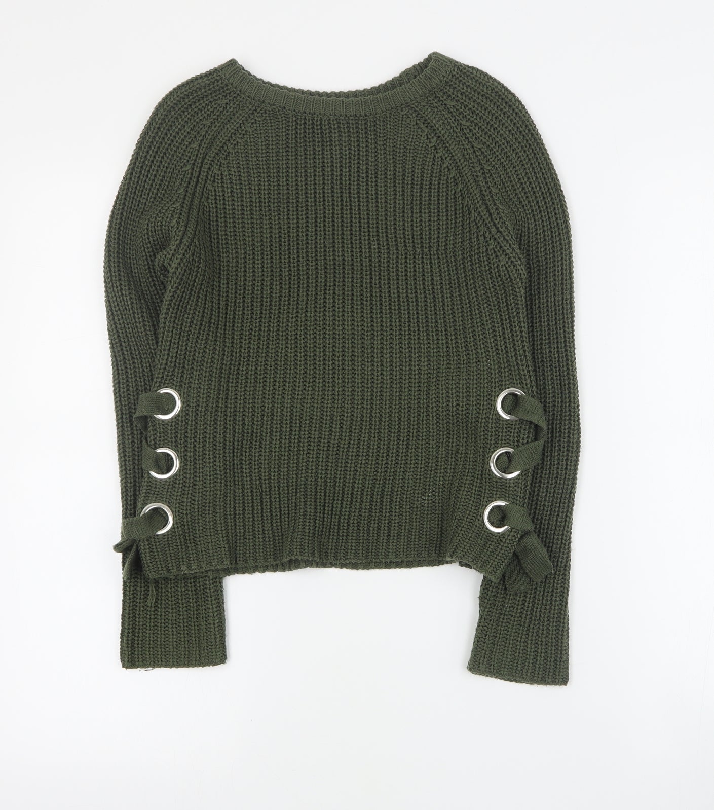 Primark Girls Green Round Neck  Acrylic Pullover Jumper Size 9-10 Years  Pullover