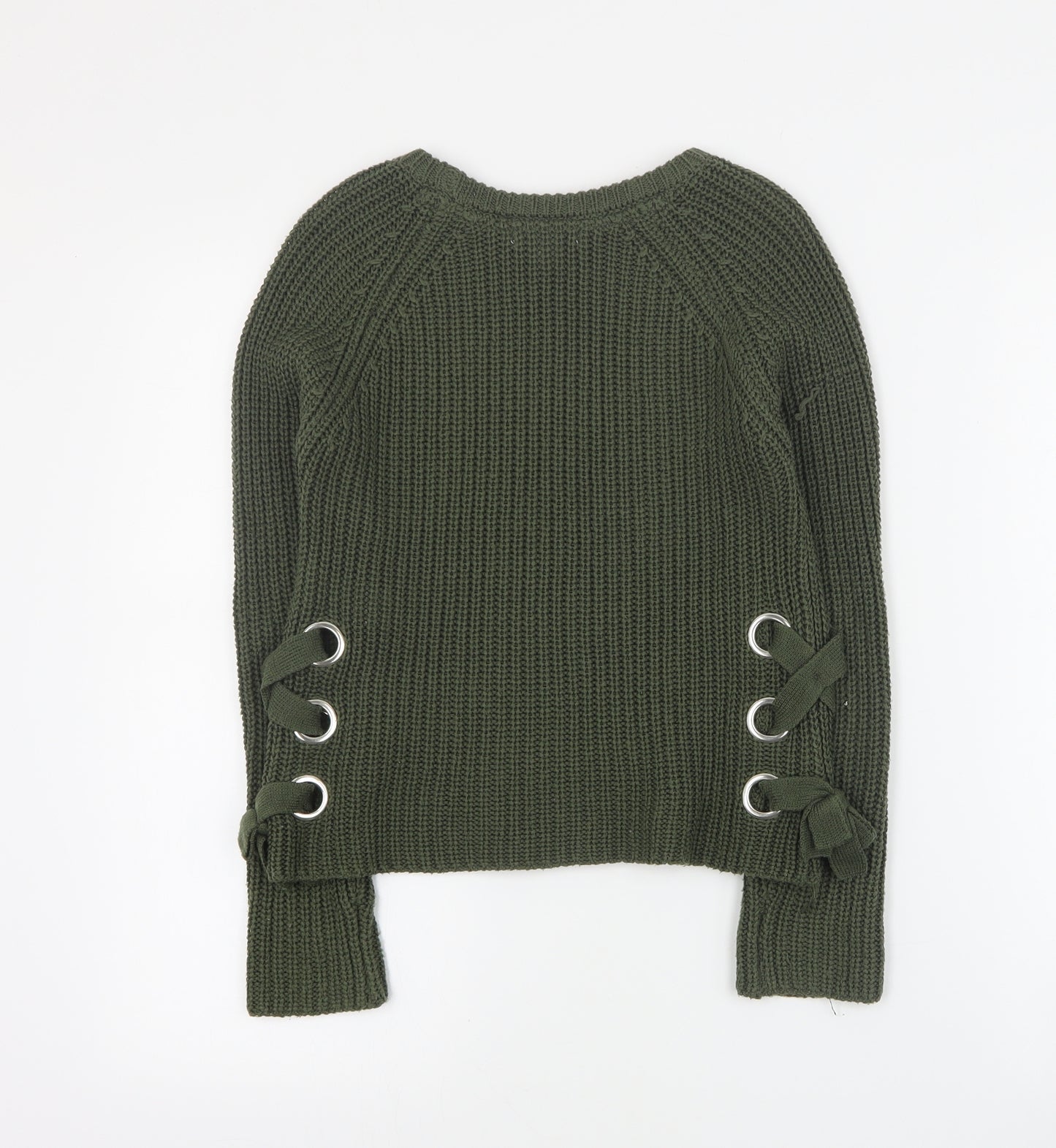 Primark Girls Green Round Neck  Acrylic Pullover Jumper Size 9-10 Years  Pullover