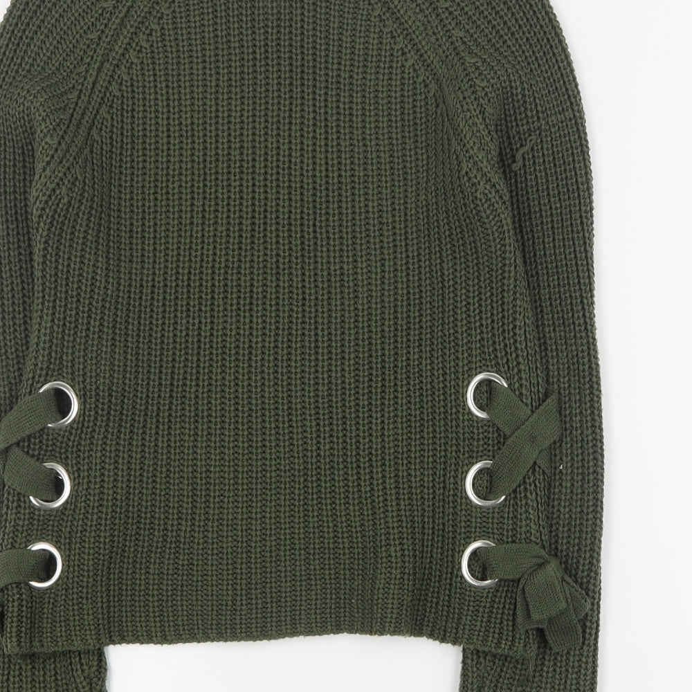 Primark Girls Green Round Neck  Acrylic Pullover Jumper Size 9-10 Years  Pullover