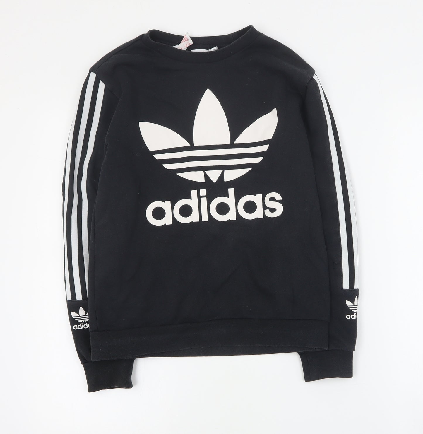adidas Girls Black  Cotton Pullover Sweatshirt Size 11-12 Years  Pullover